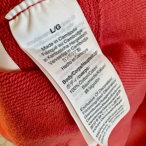 J. Crew Vibrant Red/Pink Sweatshirt with Orange 58 - Picture 4 of 5